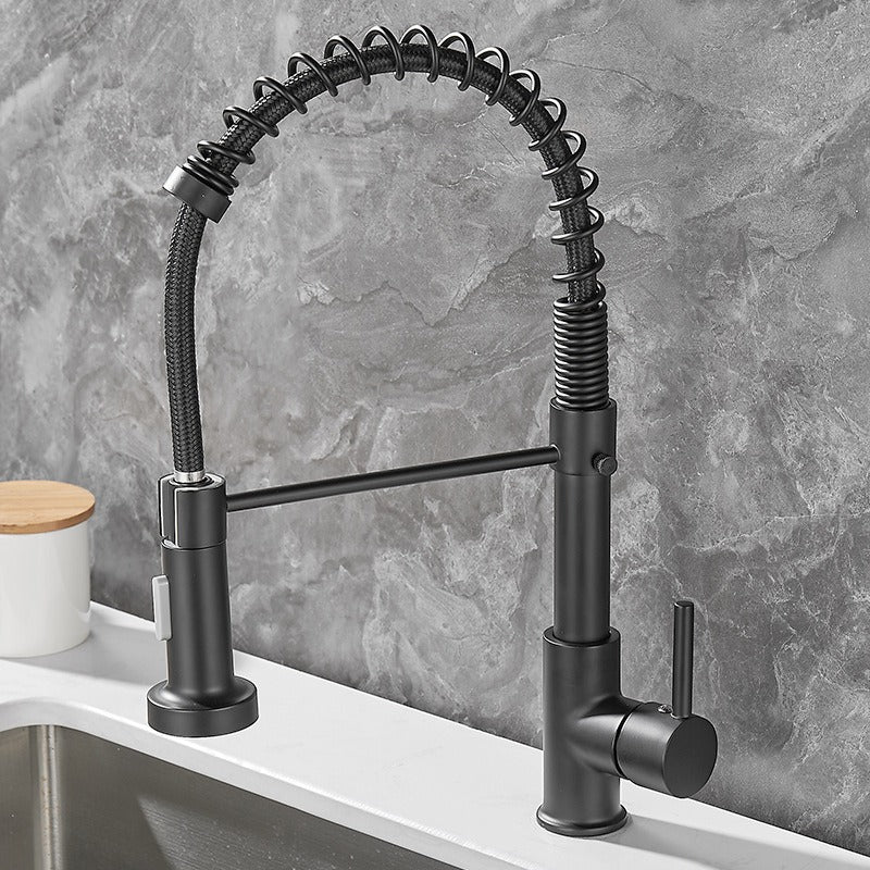 All copper rotatable cold and hot water dual mode sink, kitchen spring faucet - V.I.P Digital Presence