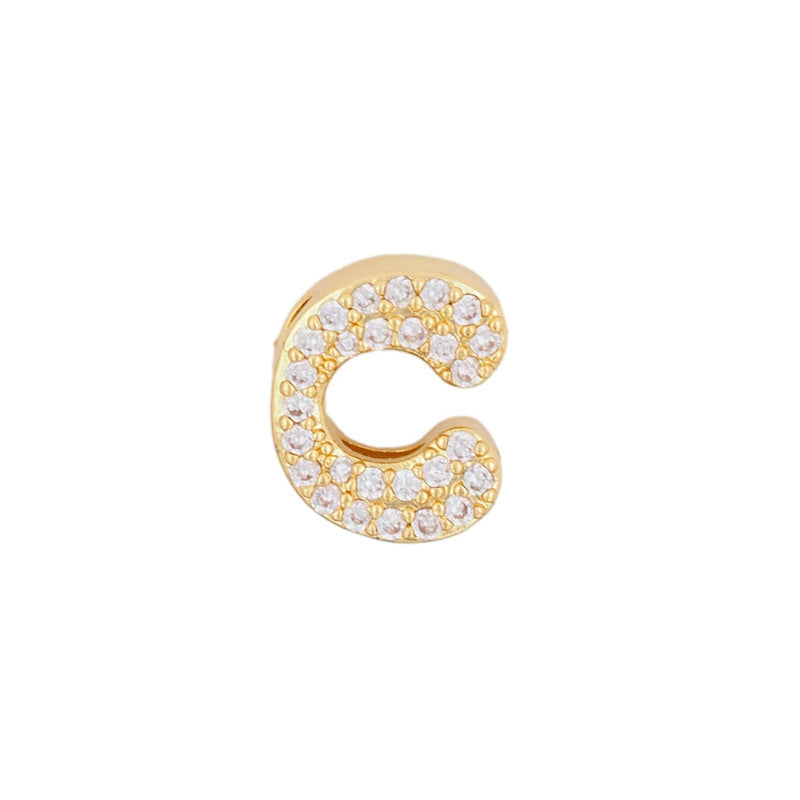 Fashion English 26 letter single pendant gold DIY bracelet necklace accessories - V.I.P Digital Presence