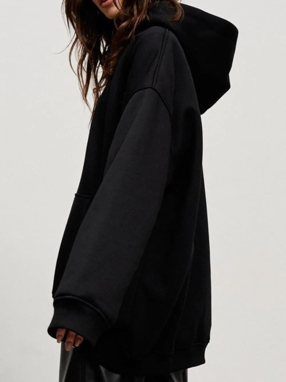 Pocketed Dropped Shoulder Long Sleeve Hoodie - V.I.P Digital Presence