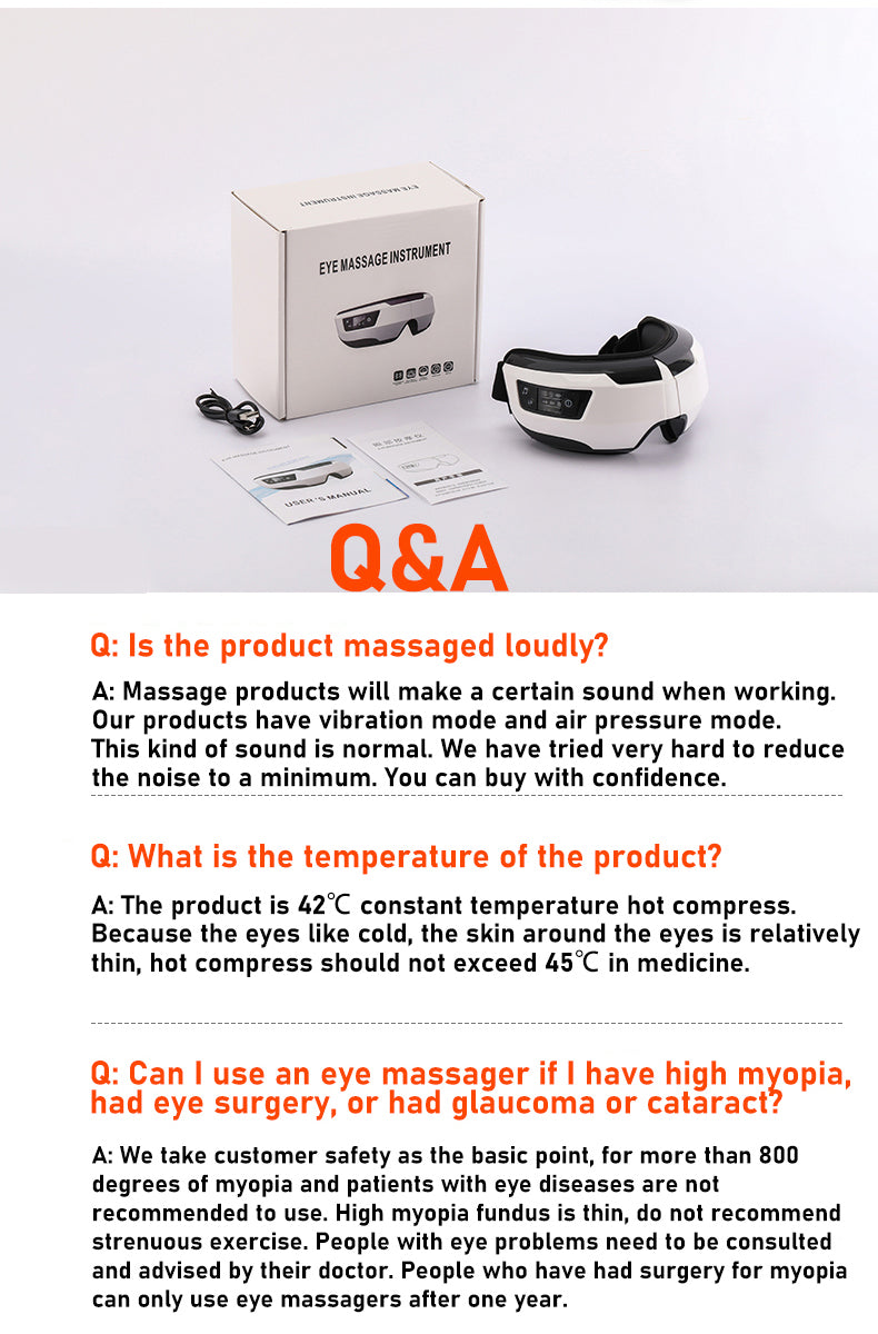 Eye Massager Vibration Therapy Air Pressure Heating Massage Relax Health Care Fatigue Stress Bluetooth Music Improve Vision - V.I.P Digital Presence