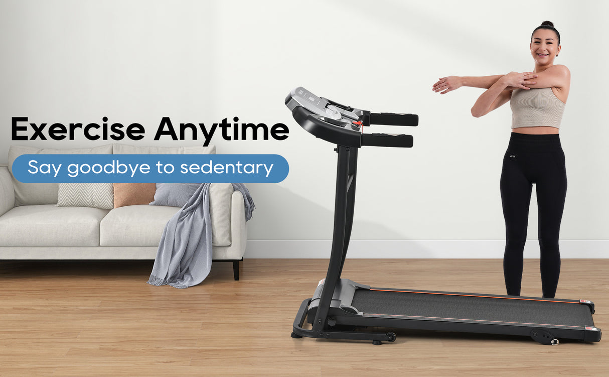 Home folding treadmill with pulse sensor, 2.5-horsepower silent brushless motor, 3-level tilt, 12 preset programs - V.I.P Digital Presence