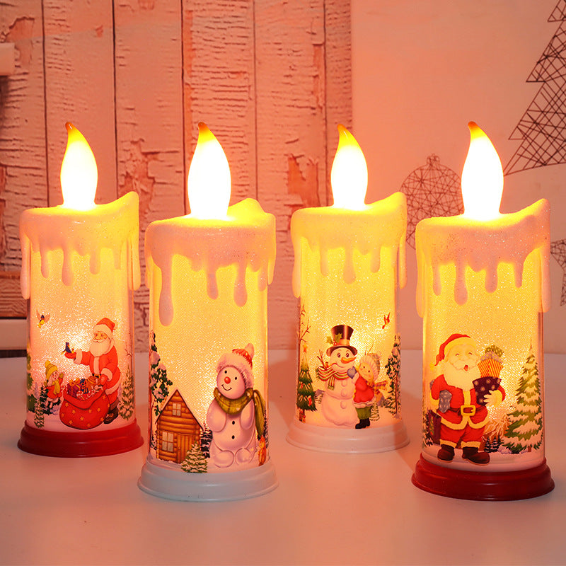 Christmas decoration candle light LED simulation flame candle Santa Claus snowman decoration night light - V.I.P Digital Presence