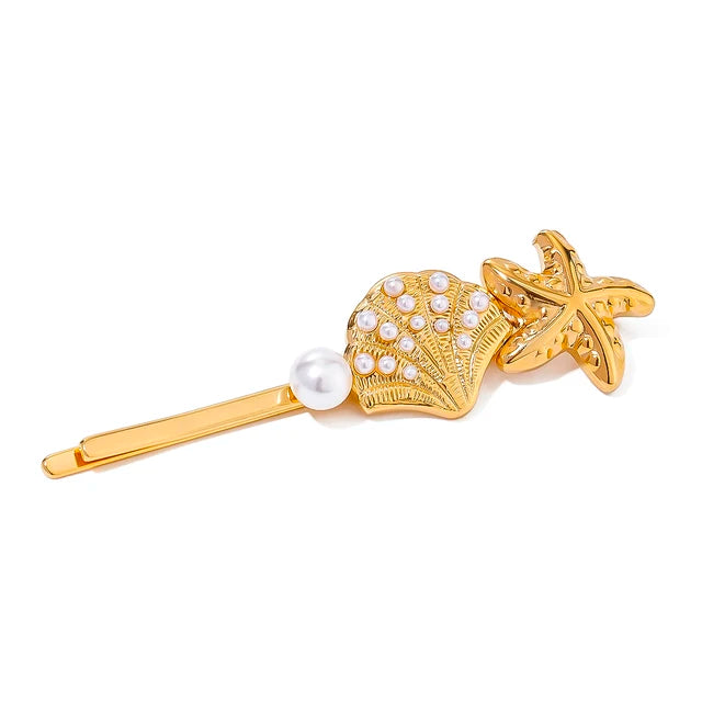 Stainless steel shell hair clip with bangs, high-end feel, ins metal hair accessories, broken hair clip at the back of the head - V.I.P Digital Presence