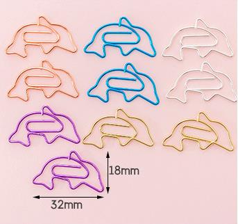 10 piezas/paquete de mini clips de papel con forma de estrella de cactus y helado, clips de carpeta transparentes de metal para papelería kawaii, fotos, tickets, notas y cartas.