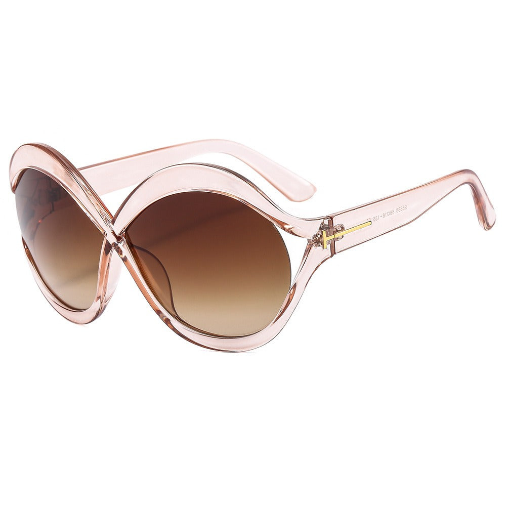 oversized round sunglasses for women leopard brown big frame sun glasses - V.I.P Digital Presence