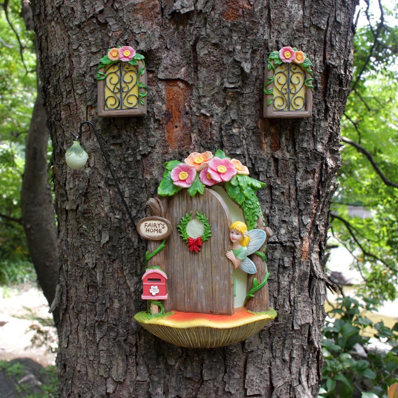 Elf House Garden Resin Night Light Doors and Windows Hangers - V.I.P Digital Presence
