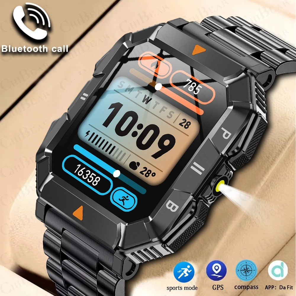 YK03 smartwatch Bluetooth call flashlight sports waterproof heart rate blood oxygen health monitoring - V.I.P Digital Presence