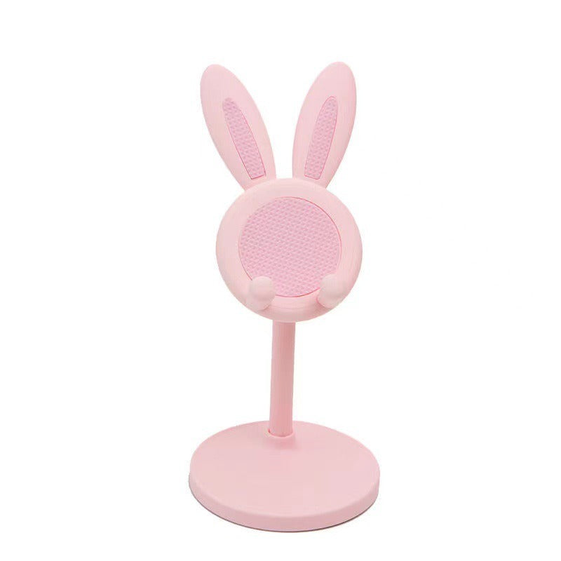 Soporte para teléfono móvil de escritorio con diseño de conejito de dibujos animados, ideal para estudiantes y personas perezosas.