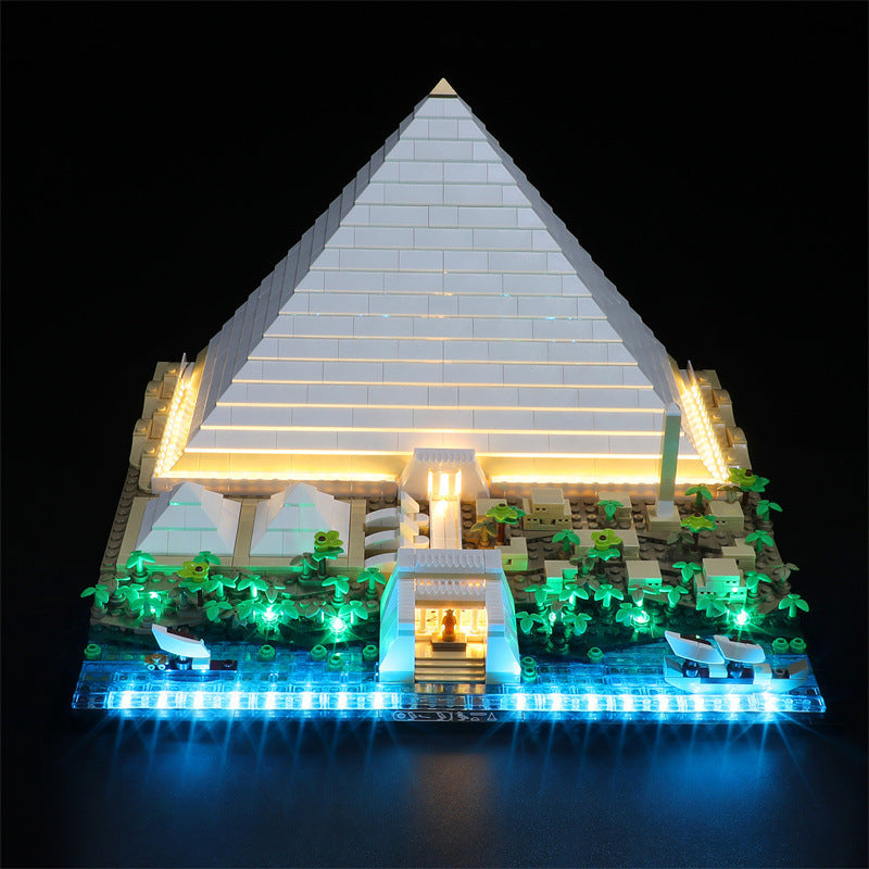 Compatible with LEGO 21058 Giza Pyramid building blocks, LED lighting fixtures, and building supporting lighting - V.I.P Digital Presence