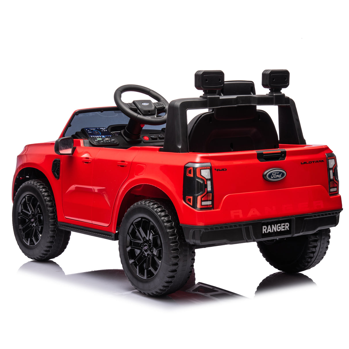 12V children's car remote control, authorized Ford Ranger, 2WD suitable for children aged 3-6. Red - V.I.P Digital Presence