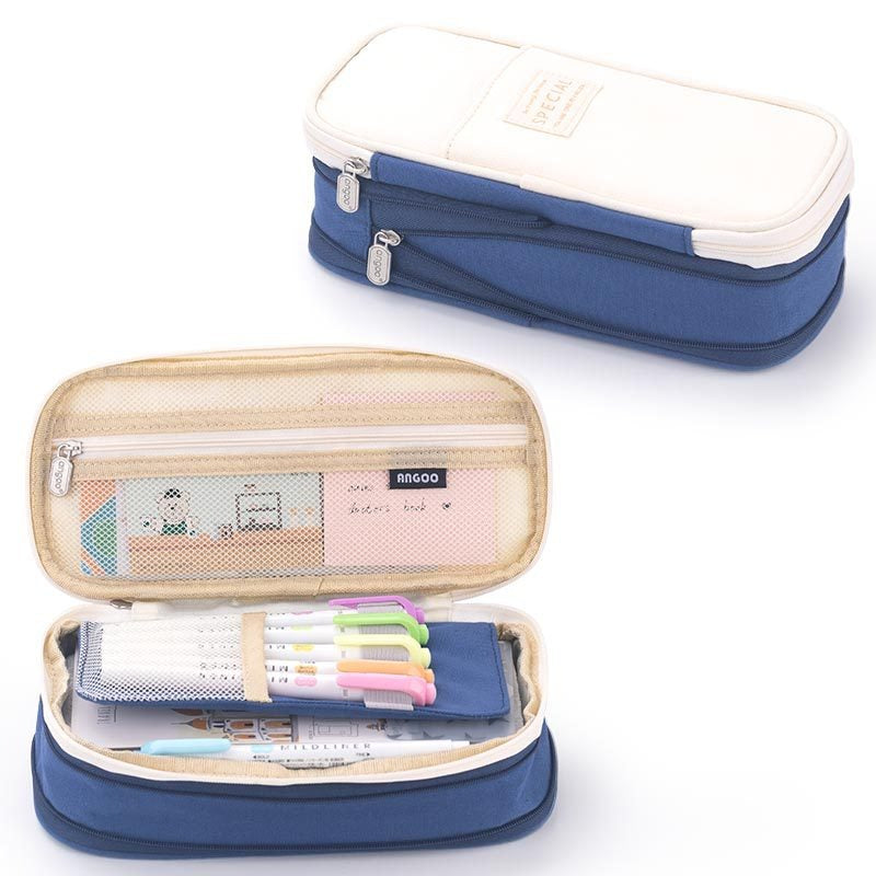 Macaron color block can transform into a large capacity upgraded pencil case stationery - V.I.P Digital Presence
