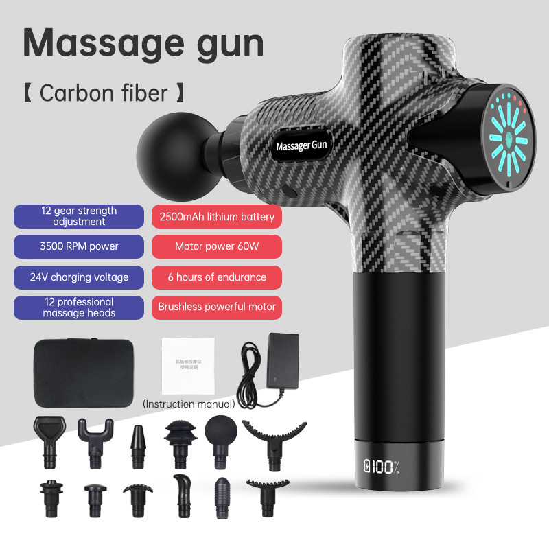 24V Lcd Touch Adjustment 12 Gears Lcd Screen Sports Muscle Deep Tissu Fascia Mini Massage Gun With Lcd Display - V.I.P Digital Presence