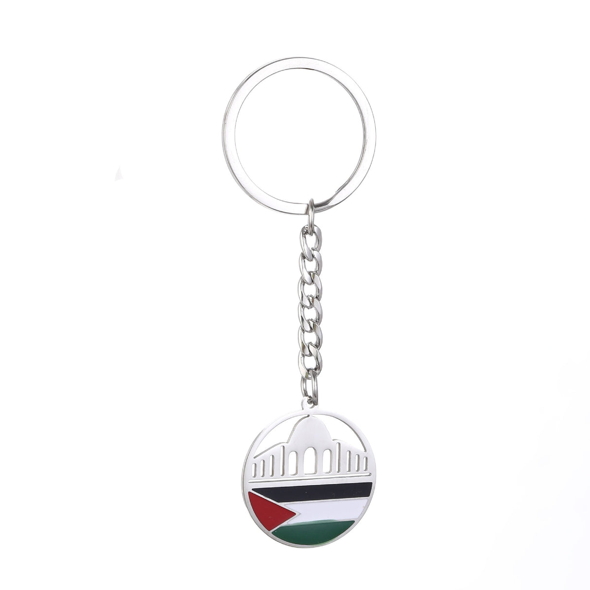 Israel Palestine Map Flag Drip Oil Stainless Steel Keychain Fashion Men's and Women's Stainless Steel Keys - V.I.P Digital Presence