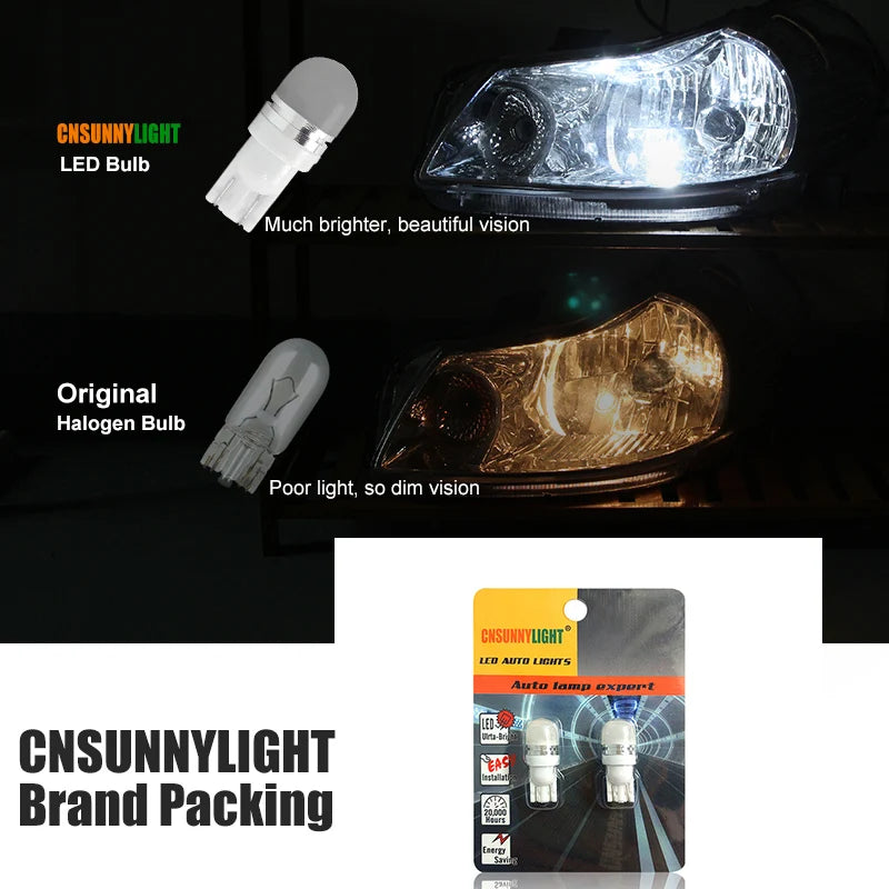 2pcs T10 W5W 194 168 LED Car Parking Side Signal Light License Plate Bulb Interior Reading Wedge Dome Turn Lamp12V - V.I.P Digital Presence