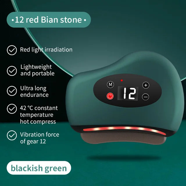 Electric Guasha Massager Hot Compress Eye Massager Stone Heating Vibration Scraping Neck Face Skin Lifting Removal Wrinkle Tool - V.I.P Digital Presence