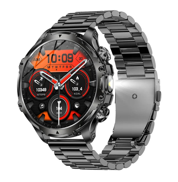 AK75 Smart Watch Flashlight Men Outdoors Sports Fitness Tracker 700mah Large Battery BT Calling LED Light Smartwatch - V.I.P Digital Presence
