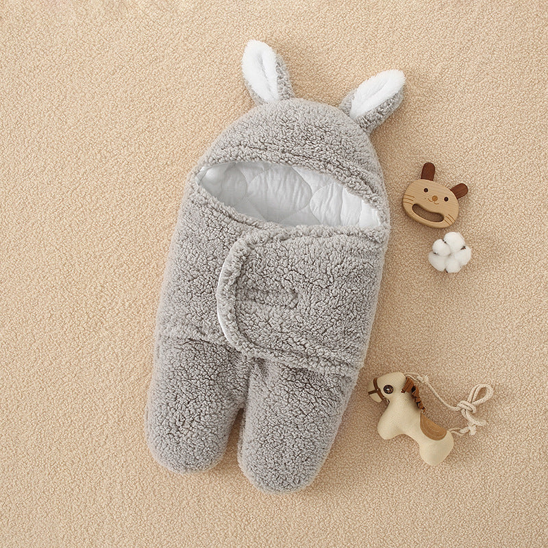 Productos para madres e hijos, edredón de terciopelo de cordero para recién nacidos, edredón para bebé, saco de dormir grueso con piernas divididas para otoño e invierno, edredón para bebé