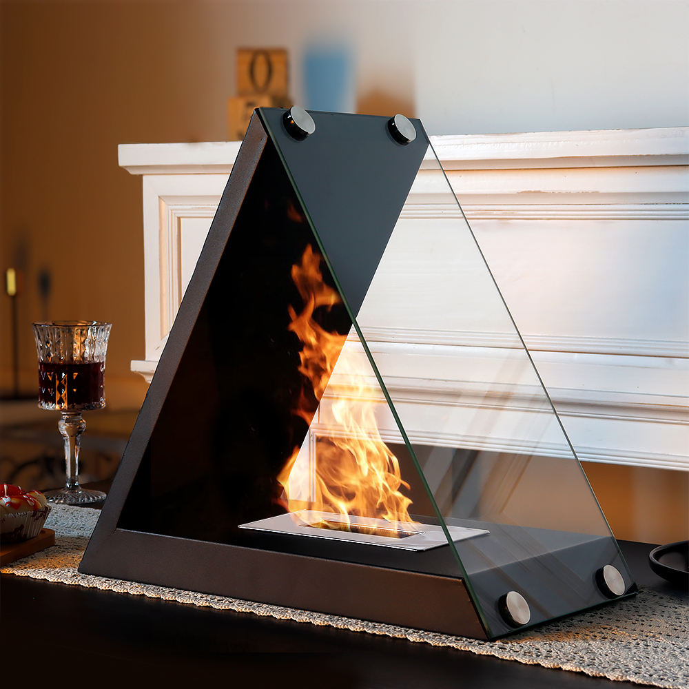 Desktop Triangle Alcohol Burning True Fire Fireplace Portable Viewing Heating Pit Outdoor Portable - V.I.P Digital Presence