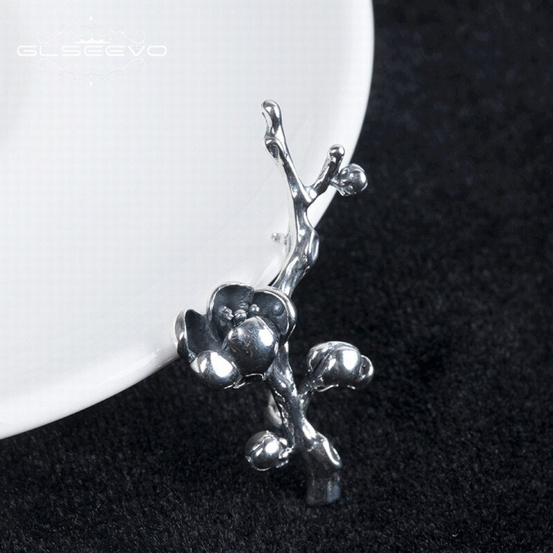 GLSEEVO Vintage Magnolia Brooches For Women Gift 925 Sterling Silver Luxury Brooch Broche Plata De Ley 925 Fine Jewellery - V.I.P Digital Presence