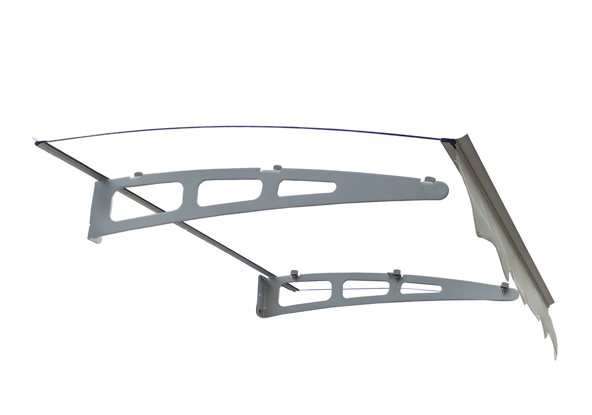 GarLUGH DA4734W Series Door Window Awning Made of 0.137 Inch Thick Crystal Solid Polycarbonate Sheet in size of 47" Wide x 34" - V.I.P Digital Presence