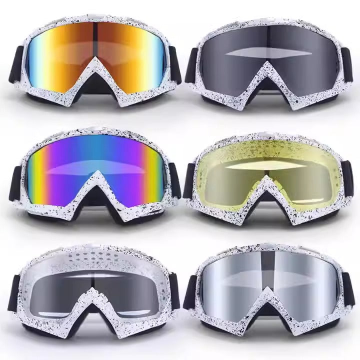 Gafas de motociclista para exteriores, mascarilla facial, para montar a caballo al aire libre, resistentes al viento, al polvo, para esquí de fondo y casco.