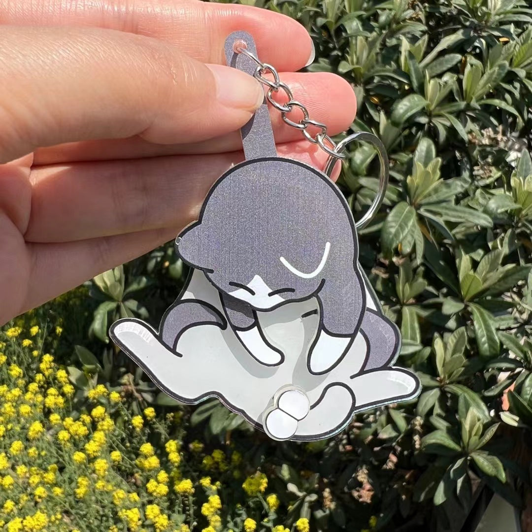 Creative Pulling and Playing Egg Cat Keychain Pendant Cute and Bizarre Spinable Bag Pendant - V.I.P Digital Presence