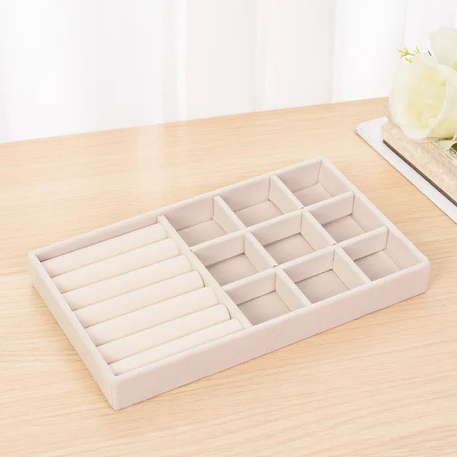 Plush jewelry storage box jewelry box rings earrings bracelets necklaces storage display shelf - V.I.P Digital Presence