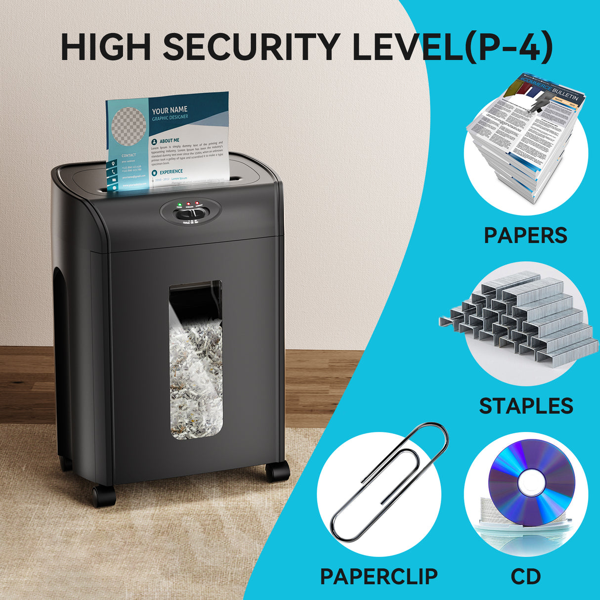 Paper Shredder Cross Cut 15 Sheets Heavy Duty Low Noise Large Capacity Paper Cutter - V.I.P Digital Presence