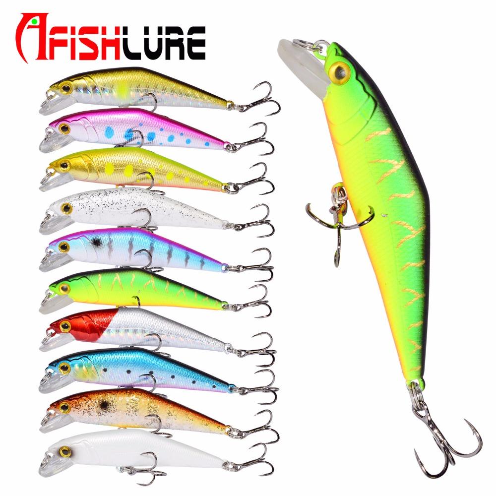 Señuelo de pesca de trucha AFISHLURE Bass Wobblers 66 mm/8 g Minnow Hard Baits Iscas Artificial Pesca Leurre