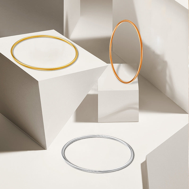 3mm smooth plain circular ring bracelet with multiple layers for wearing wristbands and accessories - V.I.P Digital Presence