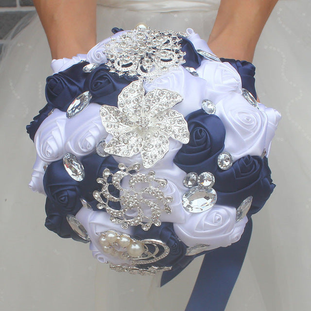 Artificial Wedding Bouquets Hand Made Flower Rhinestone Bridesmaid Crystal Bridal Wedding Bouquet - V.I.P Digital Presence