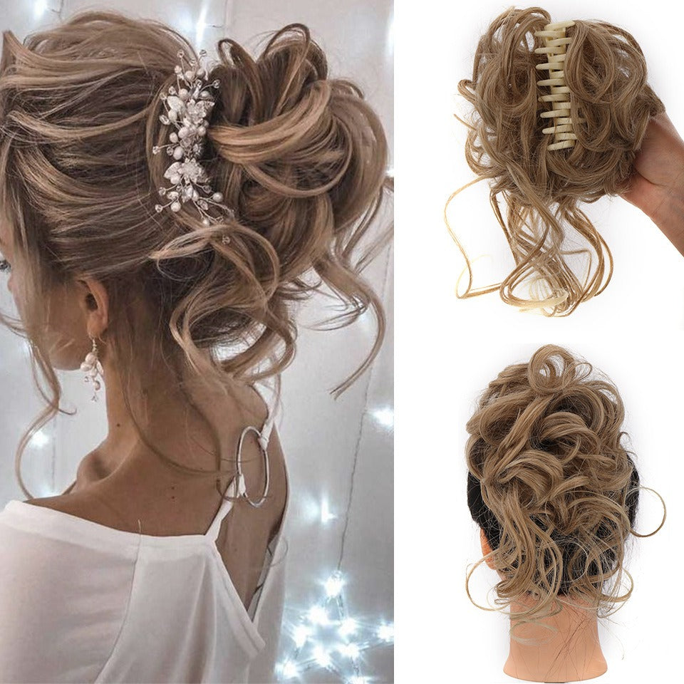 Synthetic Messy Curly Claw Hair Bun Chignon Hair Extensions Scrunchy Fake False Hair With Tail for Women Hairpieces - V.I.P Digital Presence