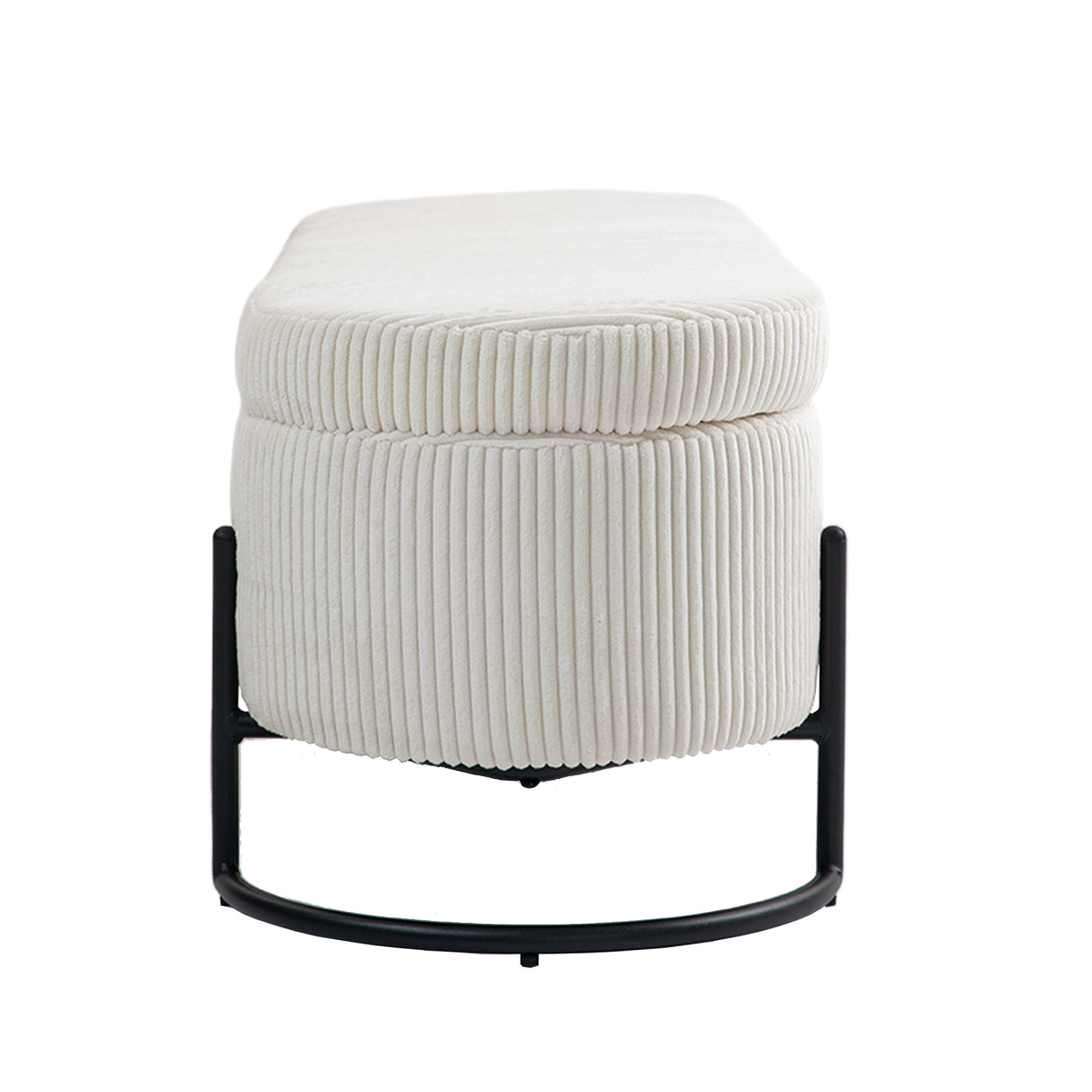 COOLMOR storage Ottoman chair with safety hinge and soft cushion fabric storage Ottoman stool (beige) - V.I.P Digital Presence