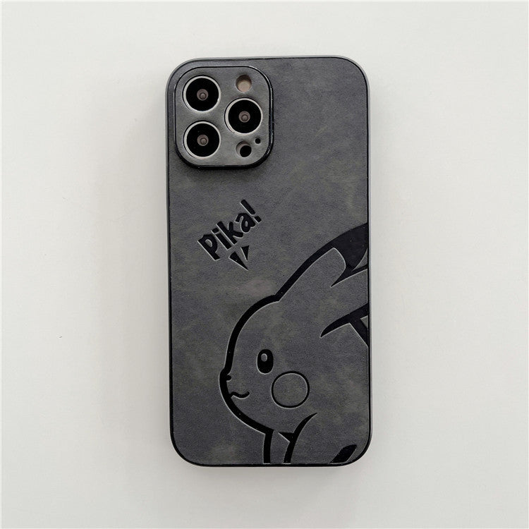 Lindo Pikachu adecuado para iPhone 13pro, carcasa de cuero para teléfono móvil Apple 12mini/Xsmax, cuero prensado 11