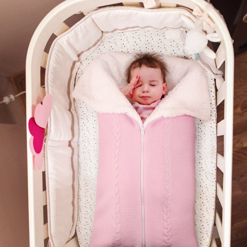Baby Sleeping Bag Newborn Winter Warm Infant Button Knit Swaddle Wrap Swaddling Stroller Toddler Blanket Envelope Sleepsacks - V.I.P Digital Presence