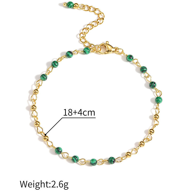 Retro style bead splicing women's bracelet light luxury niche simple temperament stainless steel jewelry - V.I.P Digital Presence