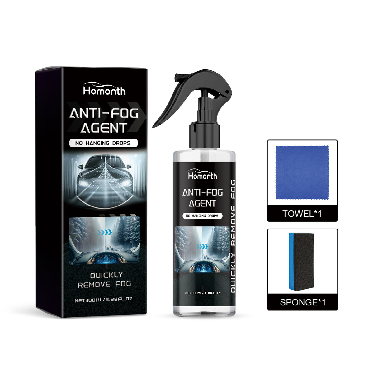 Automotive Anti-Fogging Agent Automotive Glass Cleaning, Anti-Rain, Anti-Fog, Cleaning And Hydrophobic Multi-Purpose Spray - V.I.P Digital Presence