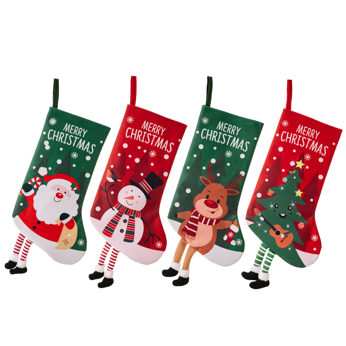 Christmas decorations, colorful prints, Christmas socks, Santa Claus gift socks, snowman gift bags, red and green leg hanging Christmas socks - V.I.P Digital Presence