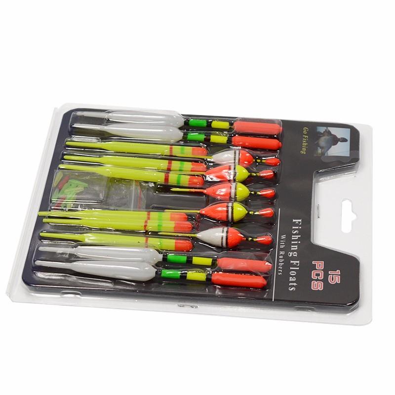 LEO 15pcs/set Plastic Fishing Float Tube Buoy Bobber with Rubber Connector Tackle Accessories - V.I.P Digital Presence