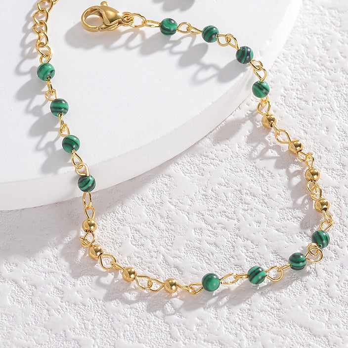 Retro style bead splicing women's bracelet light luxury niche simple temperament stainless steel jewelry - V.I.P Digital Presence