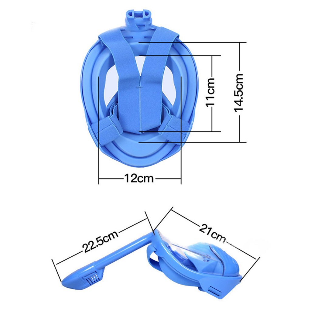 Máscara de buceo panorámica de 180 grados, cara completa, para natación, buceo con esnórquel, antivaho y antifugas para niños.