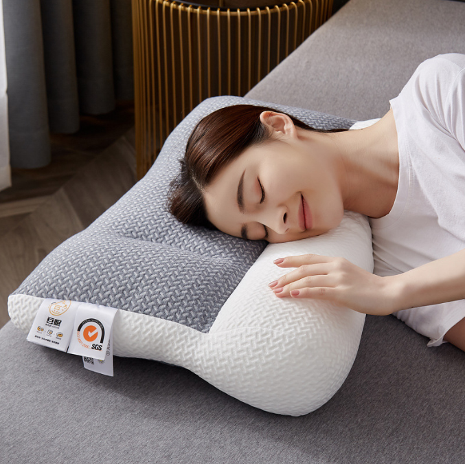Almohada de fibra de soja japonesa con tracción inversa para reparación de vértebras cervicales, almohada con núcleo de almohada y protección para el cuello.