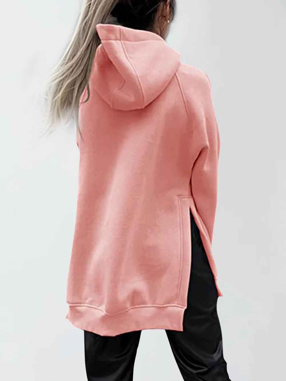 Slit Pocketed Raglan Sleeve Hoodie - V.I.P Digital Presence