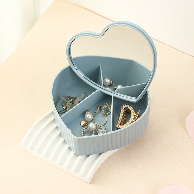 High-end luxury desktop large capacity compartment jewelry storage box with mirror - V.I.P Digital Presence