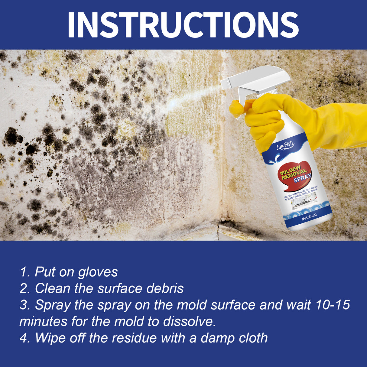Mildew Removal Spray, Clean Mildew Stains On Bathroom Tile Walls And Ceiling Multi-Functional Mildew Stain Spray - V.I.P Digital Presence