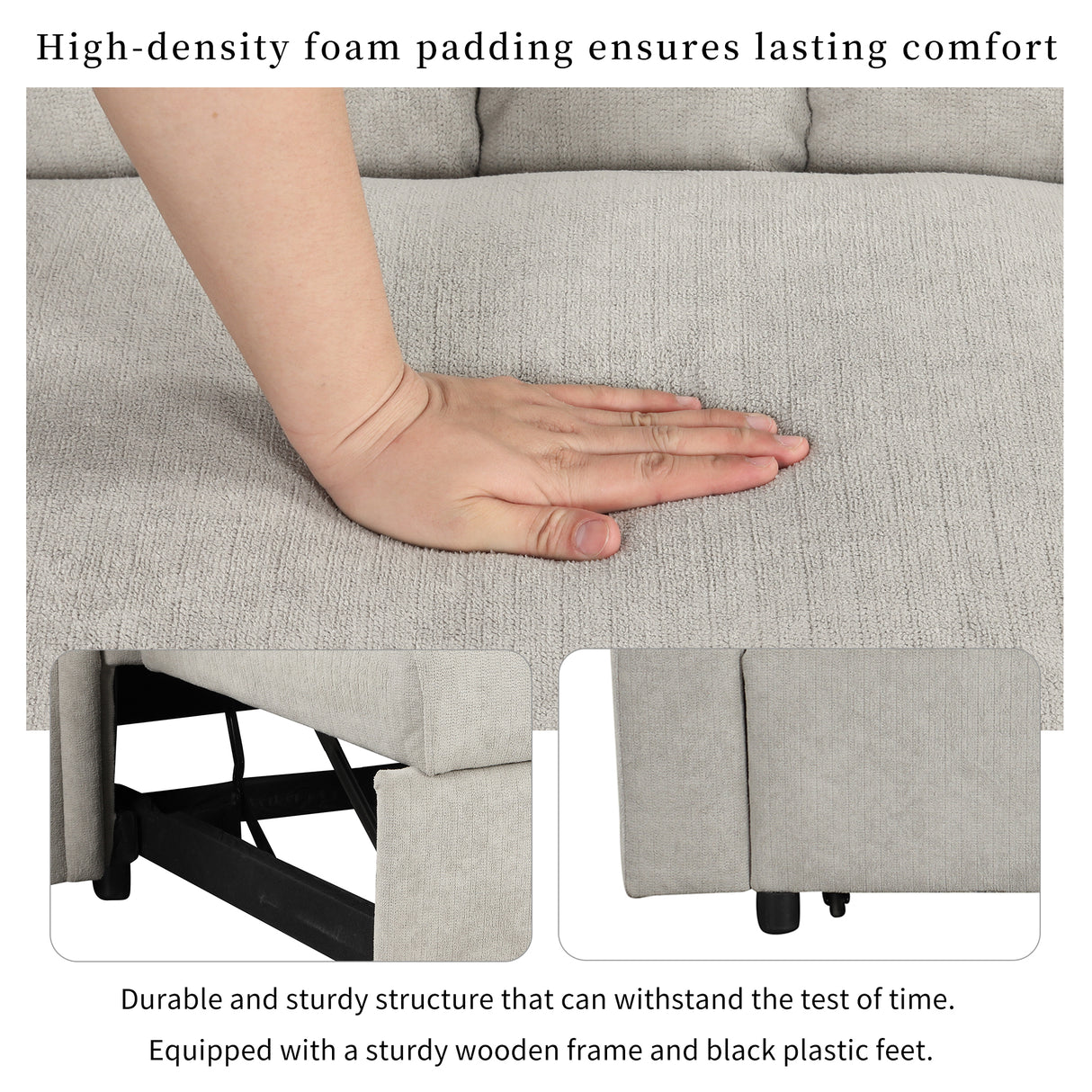 U_STYLE Convertible Soft Cushion Sofa Pull Bed ,for Two People to Sit On - V.I.P Digital Presence