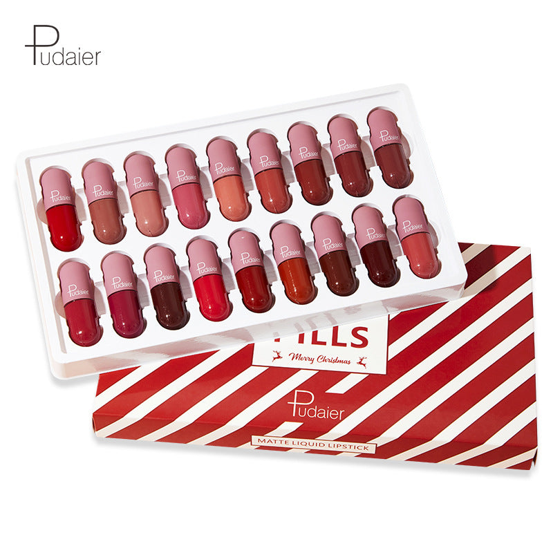 Pudaier 18 Color Mini Capsule Lip Glaze Velvet Fog Color Non-Stick Cup Smooth Matte - V.I.P Digital Presence