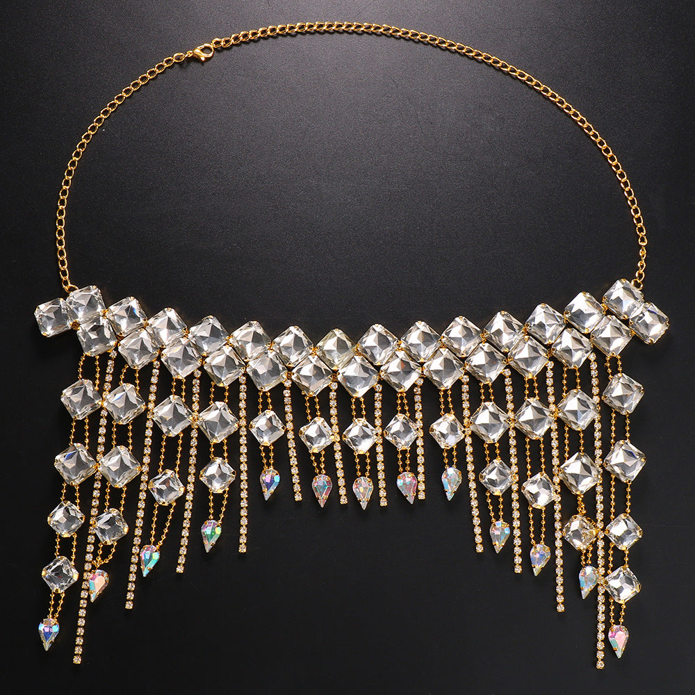 Trendy exaggeration hair chain, European and American fashion, water droplets full of diamonds hair accessories, headwear accessories, hair chain - V.I.P Digital Presence