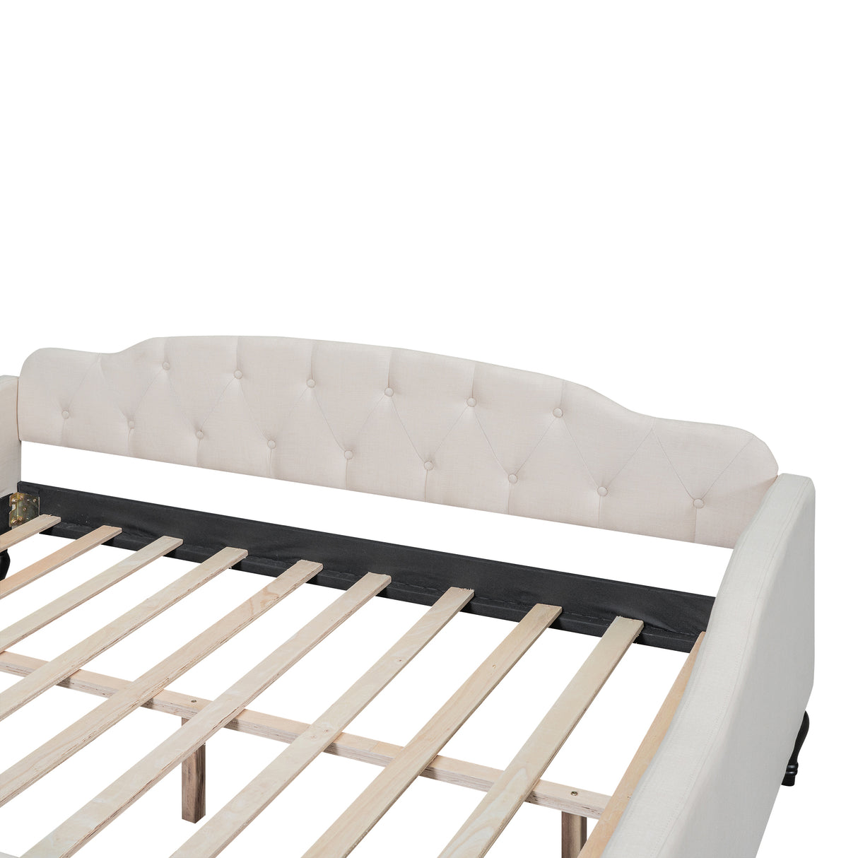 Full Size Upholstered Tufted Daybed Beige - V.I.P Digital Presence