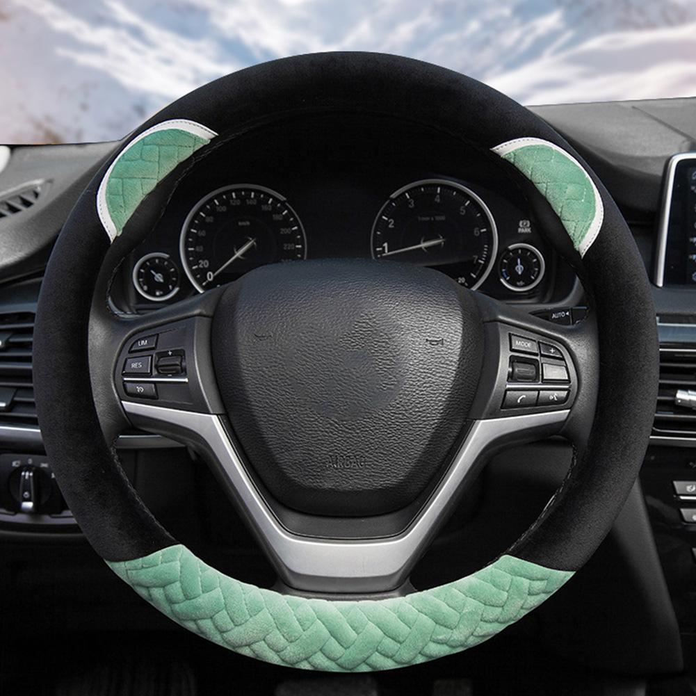 Plush Cartoon Car Steering Wheel Cover D-type Linen Carbon Fiber Leather Handlebar Cover Comfortable And Breathable - V.I.P Digital Presence